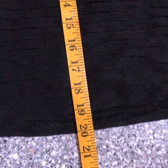 Studio M black size medium skirt semi tiered sheer lined pull on stretch - Picture 5 of 13